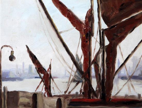 Paul Fordyce Maitland (1863-1909) Barges of Limehouse Reach 9.25 x 12.25in.